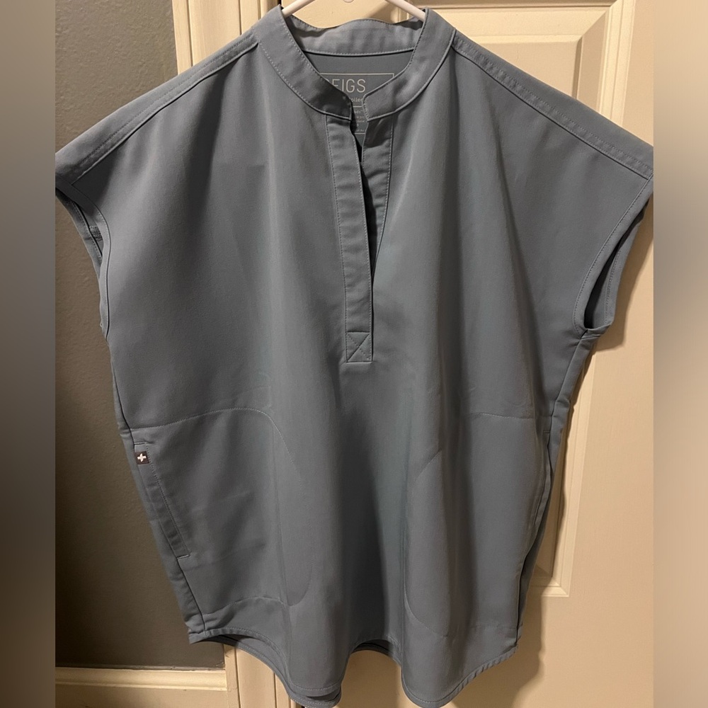 Figs Rafaela Scrub Top - Dusty Blue - XXS